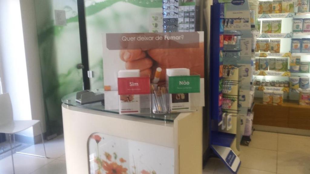 escolhido foi o mais resguardado para que permitisse uma conversa mais descontraída e confidencial entre o utente e o farmacêutico.