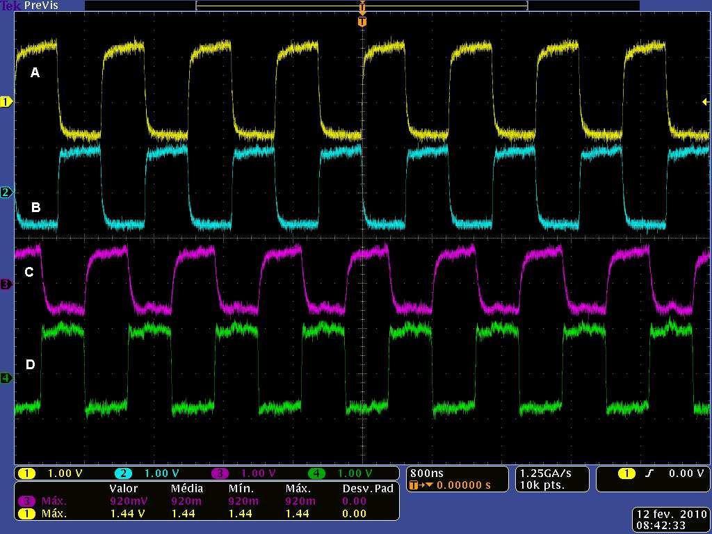 Capíulo 8 Resulados Experimenais 77 Aravés deses pulsos, o Mesre é capa de definir o mapa de fios, e caso seja necessário inerromper o processo de analise do cabo, passando a uiliar o TDR para