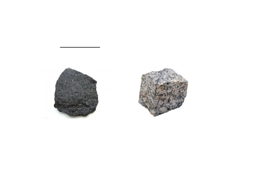 A Litosfera e o Solo - As rochas 1) Fotos dos tipos de rochas que podem ser encontrados na litosfera 1.