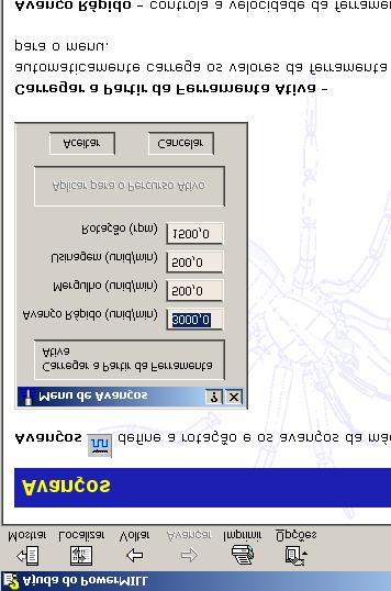 cursor será exibido com um ponto de interrogação próximo a ele.