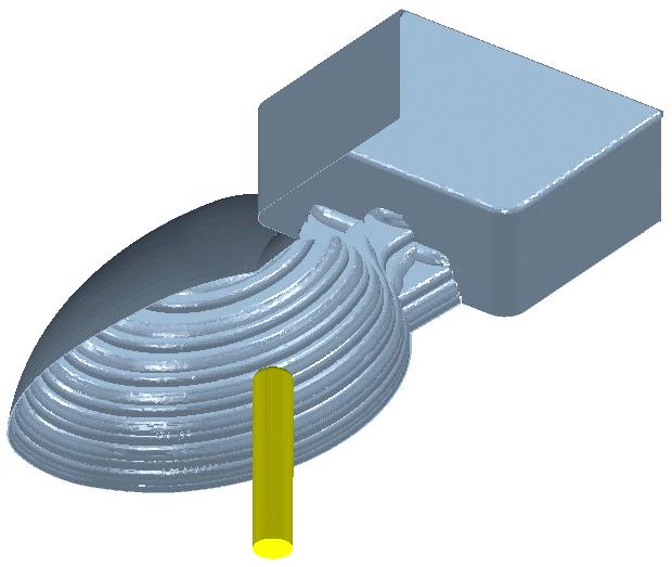 3. Desbaste 3D PowerMILL Embora o Modelo Usinado tenha sido utilizado para definir a área a ser usinada, o novo percurso não é automaticamente adicionado ao Modelo Usinado.