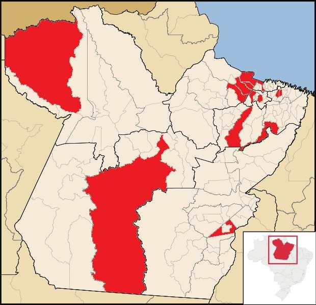 34 7 10 13 12 3 9 5 2 6 8 11 4 1 - Altamira 2 - Belém 3 - Cachoeira do Arari 4 - Ipixuna do Pará 5 - Moju 6 - Nova Timboteua 7 - Oriximina 8 - Peixe-boi 9 - Ponta de Pedras 10 - Salvaterra 11 - Santa