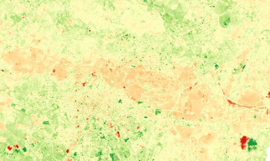 vegetação arbórea 1,0 Sombra de nuvens; fragmentos de vegetação arbórea Conforme amostragem extraída de área dentro do limite do município (Figura 1), há porções de cores que variam de +1 (grande
