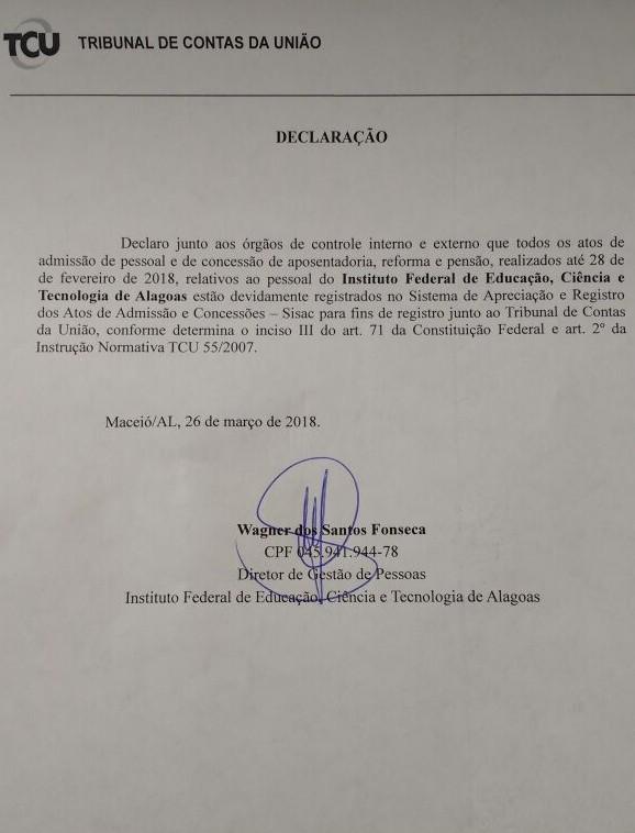 Declaração de integridade e