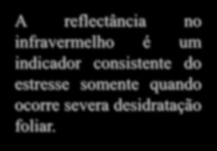 A reflectância no infravermelho é um indicador consistente