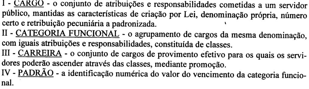 por Lei, denominação própria, número certo e retribuição pecuniária a padronizada.