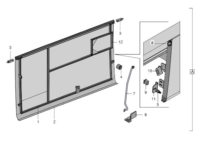 D410 - Conjunto Portinhola Caixa de Bateria D410 - Conjunto Portezuela Caja de Bateria D410 - Compartment Door Battery Box Assembly A 10458274 CONJUNTO PORTINHOLA CAIXA DE BATERIA CONJUNTO PORTEZUELA