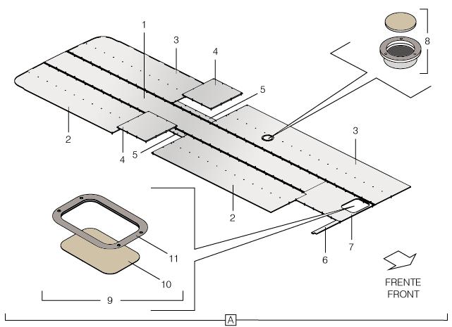 G100 - Conjunto do Assoalho G100 - Conjunto del Piso G100 - Floor Assembly A 10432948 CONJUNTO DO ASSOALHO EXECUTIVO CONJUNTO DEL SUELO EJECUTIVO FLOOR ASSEMBLY EXECUTIVE 01 10292113 MADEIRA