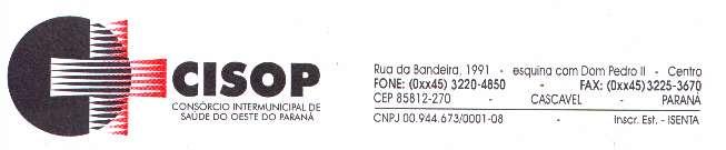 1 PROCESSO ADMINISTRATIVO Nº 23/2017 DISPENSA DE LICITAÇÃO Nº 13/2017 PRÊAMBULO O CONSÓRCIO INTERMUNICIPAL DE SAÚDE DO OESTE DO PARANÁ CISOP, inscrito no CNPJ sob o nº 00.944.