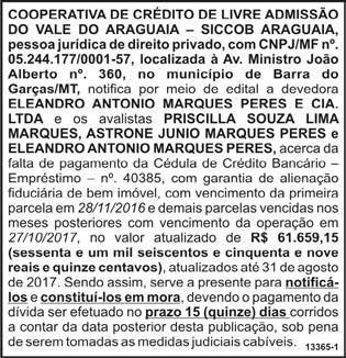 2 classificados Goiás, Tocantins e DF, 23 de Setembro de 2017 DIÁRIO DO ESTADO PQ.