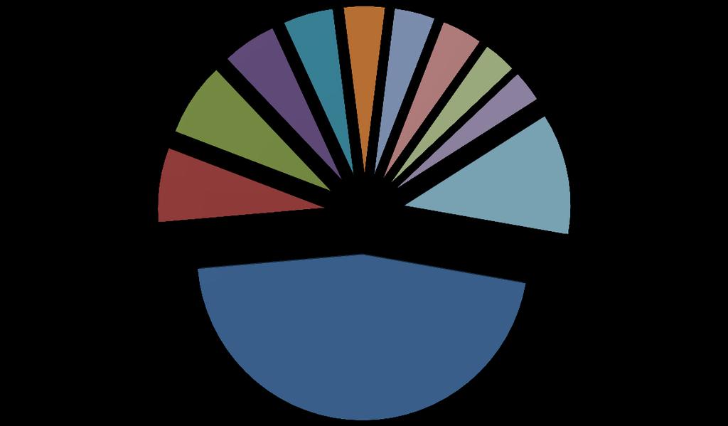 9 Hotel e Restaurante- 5% Serviços Profissionais- 5% Comércio- 7% Serviços Saúde 7% Manufatura 4% Outros