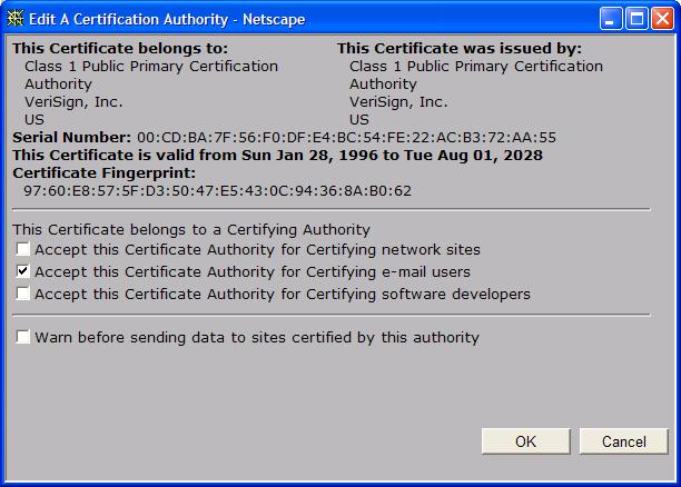 - 35 Número serial (único para o emissor) Um certificado contém: Informação sobre o dono do certificado, incluindo o algoritmo e