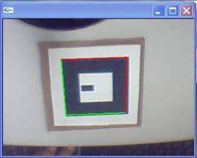 Em seguida, enquadrar a câmara de vídeo, e apontar o marcador diretamente para a câmara, até o surgimento de bordas vermelhas e verdes. Como demostra a Figura 6.