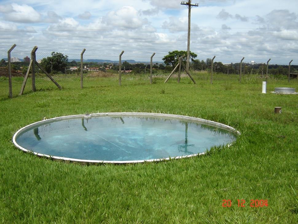 Medida da evaporação Tanque de 20m 2 Como os tanques