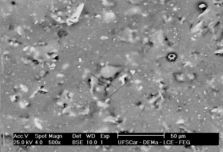 Pela análise das imagens das amostras ampliadas 500X, através da análise quantitativa por dispersão de energia (EDS), chegou-se ao seguinte resultado (Tabela 4.5): Tabela 4.