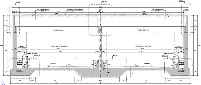 Etapa de preparação e montagem do túnel - modulares ~ 34m Seção - Esquema estrutural.