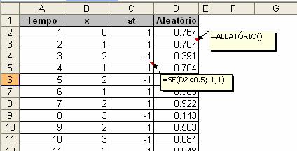 Anexo 1 Planilhas de simulação de processos estocásticos Neste anexo, são apresentadas as planilhas empregadas na simulação dos processos estocásticos (gráficos do capítulo 5).