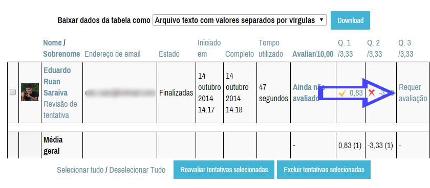 3) requer avaliação, isso quer dizer que é uma questão descritiva e que requer que o tutor avalie.