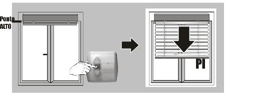 Se necessário ajuste a posição com os botões de SUBIDA ou de DESCIDA Mantenha pressionado o botão de PARADA até que a persiana realize um c.