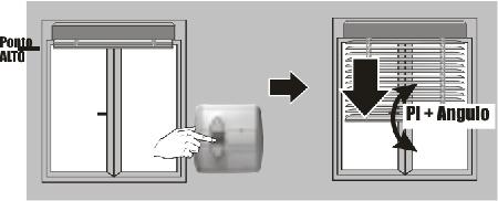 Quando a persiana estiver fechada em qualquer posição (após um movimento de descida), pressione o botão de PARADA. A persiana irá orientar suas lâminas até o ângulo programado. Obs.
