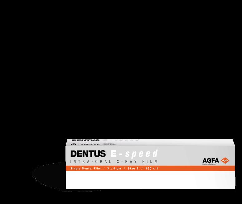 Compatível com todos os aparelhos de raios-x do mercado, AGFA Dentus E-speed pode ser processado com qualquer químico