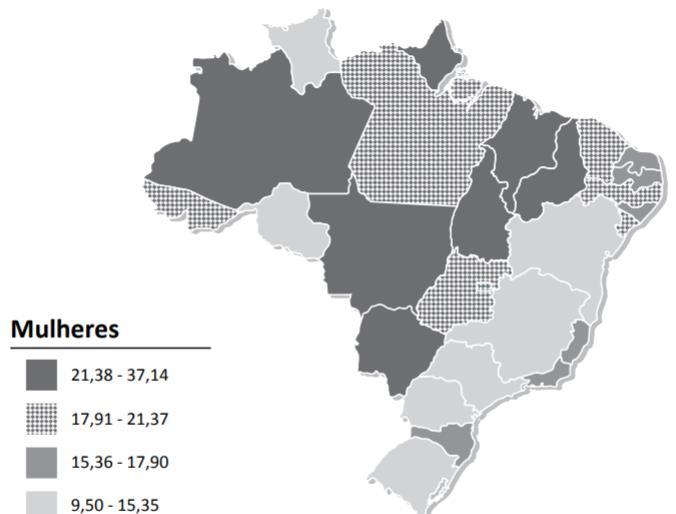 Tendo o presente estudo um olhar para 1ª Região de Saúde do Estado da Paraíba, a qual engloba a capital João Pessoa, percebe-se que esta apresentou uma taxa bruta de (19,39/100mil), segundo a