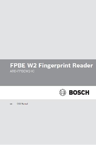 8 pt-br Introdução FPBE W2 Fingerprint Reader Manual do OSS Instruções de segurança Guia de Instalação Rápida Gabarito de