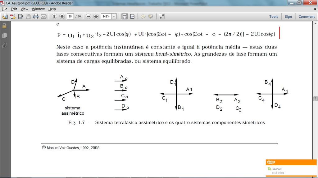 Estudo de sistemas assimétricos polifásicos Sistema