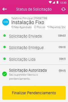 REFRESH PARA ATUALIZAR A TELA DE SOLICITAÇÃO DE APROVAÇÃO Se aparecer um popup de erro quando o técnico tentar pendenciar, ele deverá apertar OK