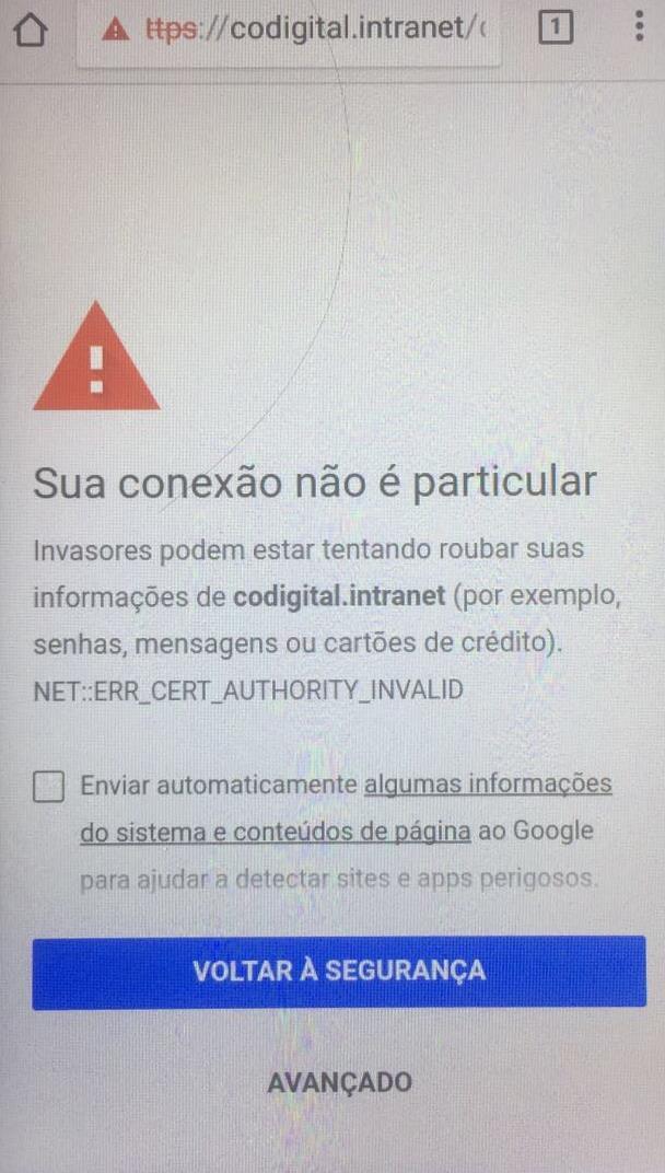 BAIXANDO O APP Ao entrar no endereço: https://codigital.