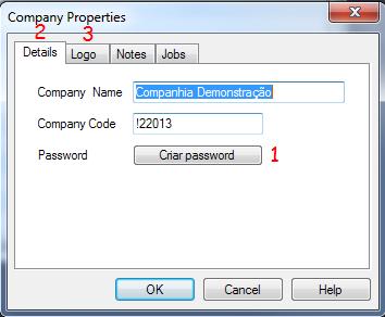 Nas Propriedades da Companhia O (Properties), no separador Details 2, existe a possibilidade de Criar Password 1 (Set password) que será sempre
