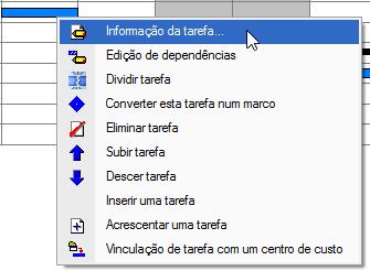 janela anterior. Seguidamente será editada a duração e a sequência de trabalhos de uma forma manual.