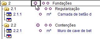 Prima sobre o centro de custo do capítulo Fundações. Fig. 2.