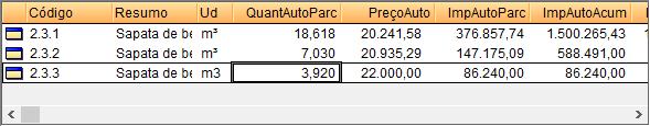 67 Fig. 2.141 Prima sobre o capítulo 2.3 Superficiais e digite na coluna QuantAutoParc, as quantidades apresentadas nas figuras seguintes para os artigos 2.3.1, 2.3.2 e 2.3.3. Fig. 2.142 Prima agora sobre o capítulo 2.