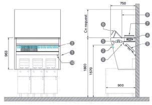 4.20 Hotes profissionais de alta eficácia especiais Características técnicas Modelo Material Filtros Luminária encastrada KSR Aço Inox 304 nas faces visíveis FILTROS KSA SIM USR Aço Inox 304 nas