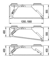 4.18 Hotes profissionais de alta eficácia com Capture Jet TM e Compensação Características técnicas Modelo Material Filtros Luminária encastrada KVF Aço Inox 304 nas faces visíveis FILTROS KSA SIM