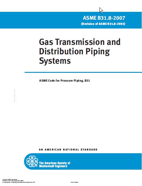 Normas Técnicas ASME B31.8 Cap. I Materiais e Equipamentos Cap. II Soldagem Cap. III Componentes e fabricação Cap.