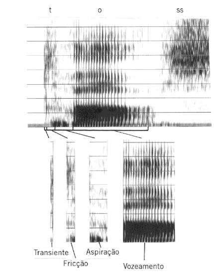 22 2.3.2 Característica acústica das consoantes oclusivas e fricativas A principal característica articulatória das consoantes oclusivas é o bloqueamento momentâneo do trato vocal.