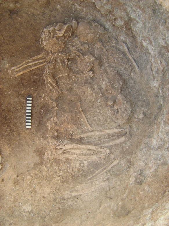 parcial da fossa (Miguel & Godinho 2009a). Figura 3.7 Indivíduo [808] na fossa 1 do sítio arqueológico da Ribeira de S.