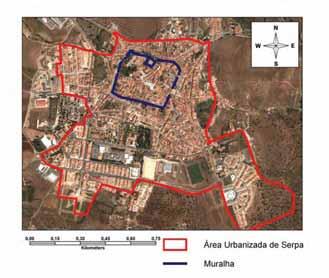 Compacidade da área urbana da cidade de Serpa.