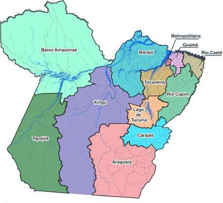 Imagem 1: Mapa do Estado do Pará com as suas divisões territoriais de integração.