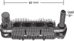 A4T75586, ME090198. Replaces/ Mitsubishi: A860T29370, Cargo: 135229. IK3581 90A, 8x30A diodos Avalanche, B+ M8. Aplicada em alternadores 24V.
