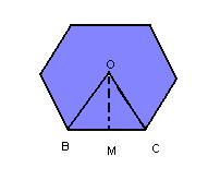A face lateral da pirâmide é um triângulo isósceles. Os triângulos VOB e VOM são retângulos.