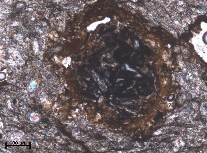 140 RM2b rocha vulcânica do Câmbrico com disjunção esferoidal