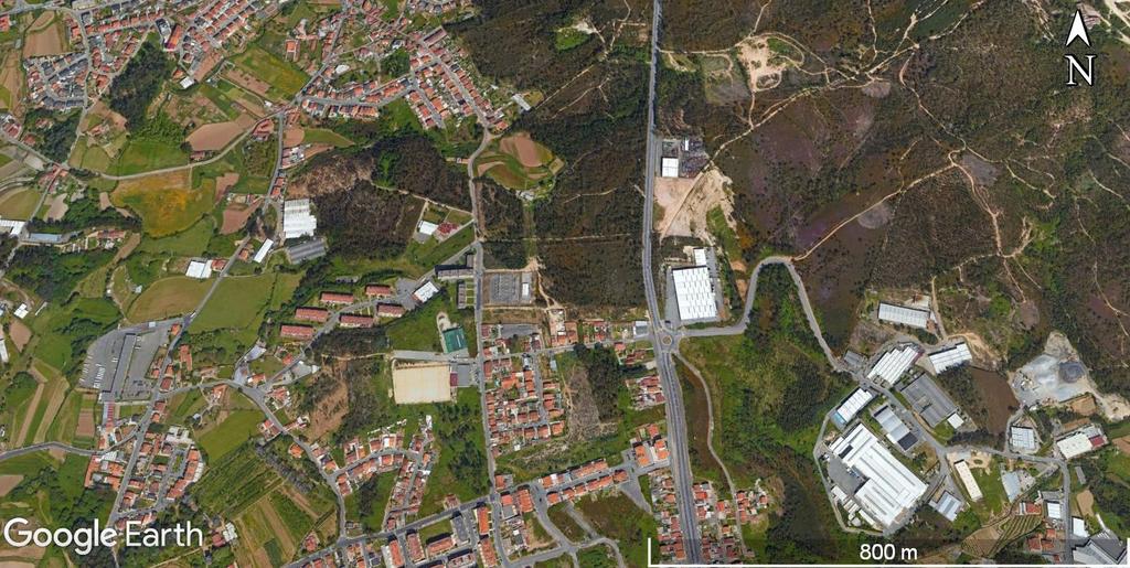 9 Montezelo Fig. 2.2 Imagem do Google Earth que demonstra a localização geográfica da zona em estudo.