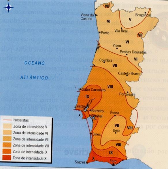 Locais de maior risco sísmico em Portugal