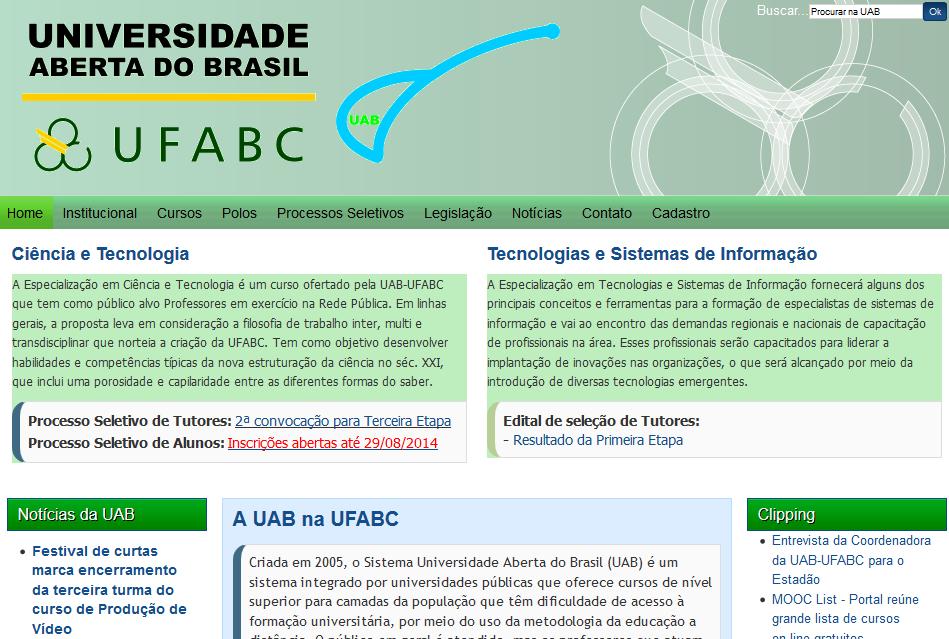 Acesse a página da UAB-UFABC (http://uab.ufabc.edu.