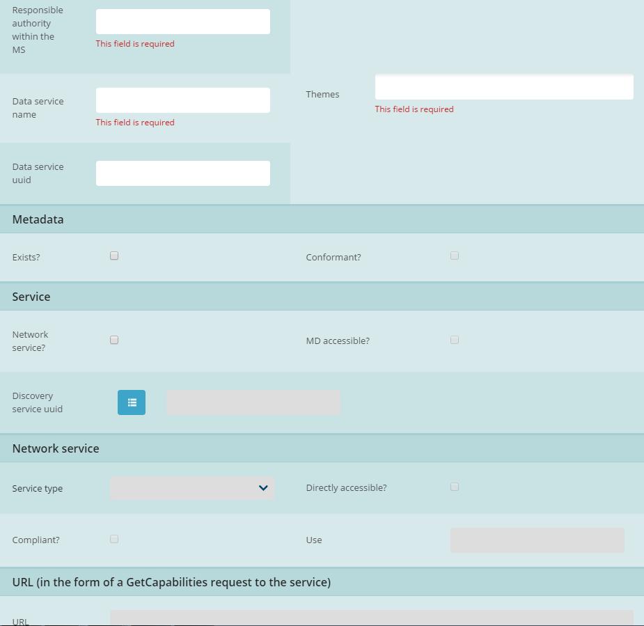 Ligação entre os metadados dos CDG e os metadados dos respetivos serviços EIONET Webform GTI-M&R