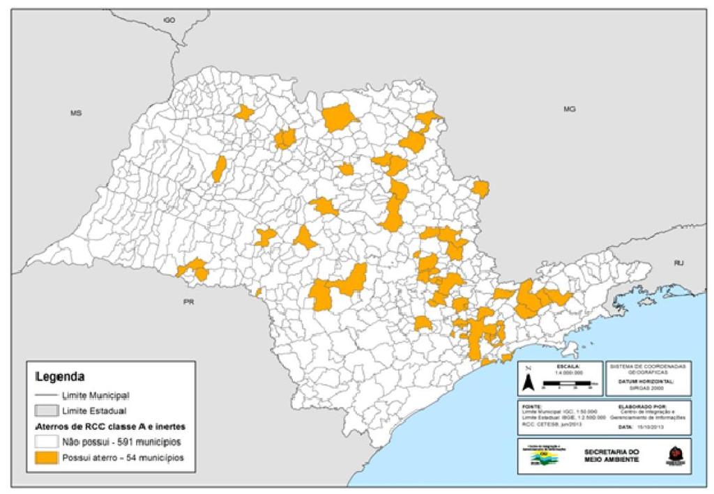 Panorama dos Resíduos Sólidos Destinação do RCC Localização