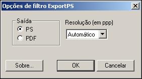 FILTROS DO HOT FOLDERS 64 Utilização do filtro ExportPS O filtro ExportPS foi desenvolvido pela Creo-Scitex como opção ao seu fluxo de trabalho de impressão Brisque.